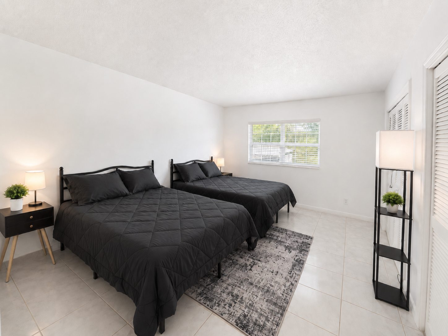 Resident bedroom with two beds